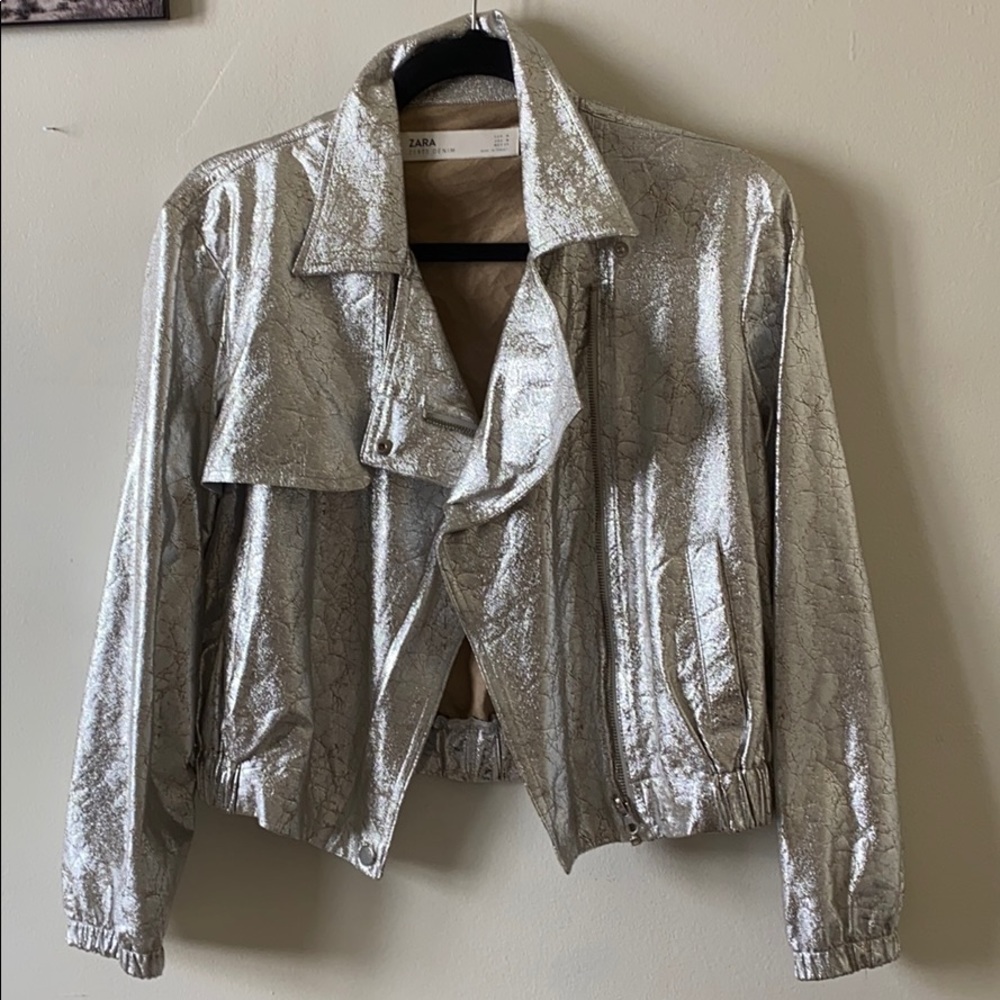 Silver Moto Jacket